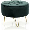 Zamatová taburetka ALIA L - Tmavozelená