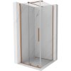 Mexen Velar, sprchový kút s posuvnými dverami 90(dvere) x 90(stena) cm, 8mm číre sklo, medená matná, 871-090-090-01-65