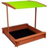 Jokomisiada Drevené pieskovisko so strieškou zelené 120x120 cm