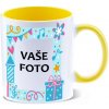 HRNČEK S FOTKOU FAREBNÝ RÁMIK NARODENINY 2 350 ML FOTOPOŠTA Farba: ŽLTÝ