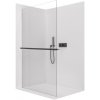 CERANO - Sprchová zástena Walk-in Crystal Ľ/P - 8 mm + polička/držiak na uteráky - bezvzperový systém - čierna matná, transparentné sklo - 110x200 cm