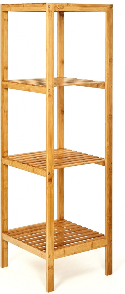 Blumfeldt Regál, viacúčelový regál, 4 úrovne, 34 × 110 × 33 cm (Š × V × H), kombinovateľný, bambus (BW-10073-002)