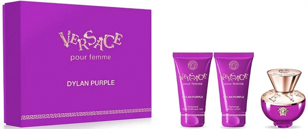Versace Dylan Purple parfumovaná voda 50 ml + telové mlieko 50 ml + sprchový gél 50 ml darčeková sada