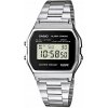 Strieborné hodinky Casio Vintage A158WEA-1EF so stopkami