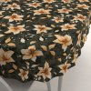 Biante Bavlnený oválny obrus Sandra SA-736 Hnedooranžové kvety vanilky na tmavo zelenom 140x160 cm