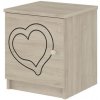 Nočný stolík Srdce - Prírodné