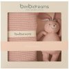 Darčekový set BIMBIDREAMS - ružová pletená deka so zajkom