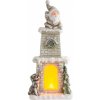 MagicHome Dekorácia Santa v komíne LED keramika 28x18,5x60 cm