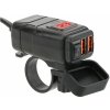 Mobilly vodeodolná nabíjačka s monitorom napätia na riadidlá, 2x USB, rýchlonabíjanie QuickCharge 3.0
