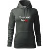 Trust me I´m an Ing. / Ver mi som Ing. - Mikina dámská Cape s kapucí - XL ( Tm. bridlica (šedozelená) )