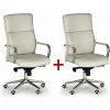 Kožené kancelárske kreslo VIRO 1+1 ZADARMO, béžová