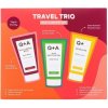 Q+A Travel Trio Fresh Apple + Avocado sprchový gél s kyselinou hyalurónovou 50 ml + Golden Vanilla + Coconut telový peeling s AHA 50 ml + Sweet Almond + Pistachio telové mlieko s ceramidmi 50 ml kozme