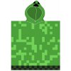 Carbotex · Detské plážové pončo - osuška s kapucňou Minecraft - motív Creeper - 100% bavlna - 50 x 115 cm - pre deti 3 - 6 rokov