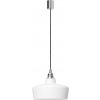 Závesná lampa Longis III s bielym tienidlom chróm