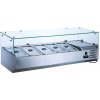 TECHNICA [Set] 5xGN1/4 chladicí deska, 1200x335x435 mm + 5x GN 1/4 nádoba 150 mm z nerezové oceli s víkem