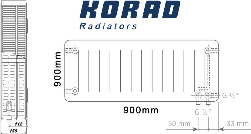 Korad Radiators 33VKP 900 x 900 mm