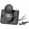 Vodotesná telefónna nabíjačka štvorcová s ČERVENÝM LED podsvietením 2xUSB 12/24V AMiO-04230