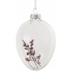 Clayre & Eef Závesné sklenené vajíčko s kvetmi Egg Bloom - Ø 7*10 cm - Clayre & Eef