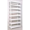 Kovový regál Biedrax 35 x 90 x 240 cm, biely - 8 políc biele lamino 12mm