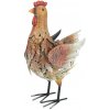 Záhradná kovová ekorácia kohút, sliepka 34cm