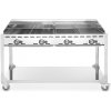 4-horákový plynový gril Green Fire Profi Line, HENDI, Profi Line, podstavec s poličkou na kolieskach, Svetlošedá, 22kW, 1400x612x(H)825mm