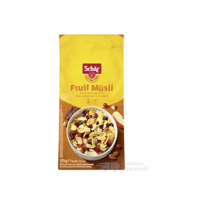 Schär Fruit Müsli bezgluténové müsli s ovocím, 1x375 g