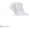 Craft CORE Dry Shaftless ponožky, 3 páry, biela EU 37-39