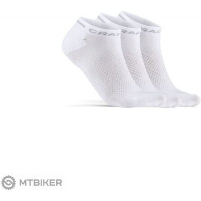 Craft CORE Dry Shaftless ponožky, 3 páry, biela EU 34-36