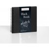 SKICÁR - HAHNEMÜHLE - BLACK BOOK - ŠPIRÁLOVÁ VÄZBA - 250 GSM - 30 LISTOV | 23,5x23,5 CM