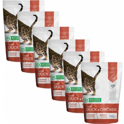 Natures Protection cat adult hairball chicken & duck 6 x 100 g