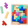 Drevená hra Tetris Games Shape Eichhorn 20 farebných kociek s podložkou
