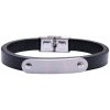 Nefertitis Pánsky náramok Ovál syntetická koža čierna NF35975 - obvod cca 21,5 cm