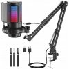 Mikrofón Bedee RGB Microphone With Boom Arm Stand