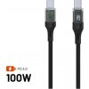 FIXED FIXDD-CC12-BK USB-C s displejom a podporou PD, USB 2.0 100 W, 1,2m, černý