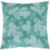 Vankúš zamatový s výplňou, zelený - biely vianočný vzor, ​​100% polyester, 45 x 45 cm.