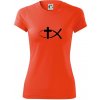 Ježíšova ryba - Dámske Fantasy športové (dresovina) - M ( Neónová oranžová )