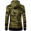Plávanie EKG - Mikina dámska trendy zipper s kapucňou - 2XL ( Zelený maskáč )