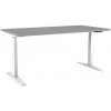 Výškovo nastaviteľný stôl BASIC, 2-motorový, 138x80 cm, podnož biela + doska sivá