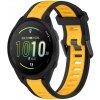 Remienok Sport Wristband čierno-žltý pre Garmin Forerunner 165 20mm
