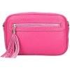 Mondo Italia Dámska kožená kabelka 1220 fuchsia Made in Italy Fuchsia