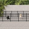 vidaXL Vonkajšia voliéra pre psy oceľová 25,4 m² 3124622