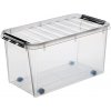 Smartstore Úložný box Classic 70 plast priehľadný 70 l čierne úchytky