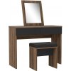 Toaletný stolík JUNO + taburet 45x29,6 cm hnedá/čierna DLCT221-N09 + záruka 3 roky zadarmo