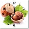Nástenné sklenené hodiny Lieskové orechy 30x30 cm