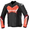 Alpinestars Faster V3 Airflow perforierte Motorrad Leder-/Textiljacke, Čierna/neon-Červená, 56