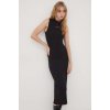 Šaty Tommy Jeans čierna farba,midi,priliehavá,DW0DW17412 L