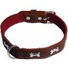 COBBYS PET Obojok z originálnej kože zdobený kostičkami 40cm/25mm hnedý