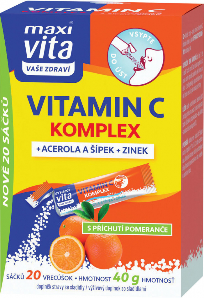 Vitar Maxivita vitamín C acerola + zinek + šípek 20 x 40 g od 1,63 € -  Heureka.sk