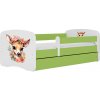 Kocot kids Detská postieľka Babydreams Bambi zelená, variant 80x180, se šuplíky, bez matrace