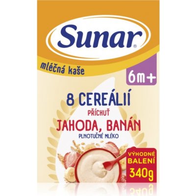 Sunar s 8 cereáliami jahoda, banán mliečna kaša 340 g